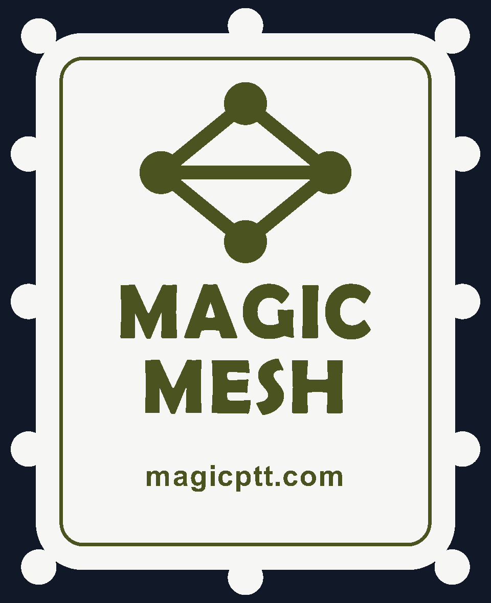 The Magic Mesh Lookout's white lid with the Magic Mesh mark in army green