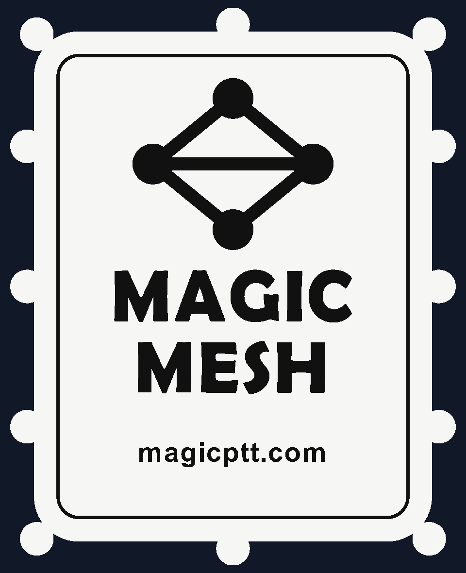 The Magic Mesh Lookout's white lid with the Magic Mesh mark in black