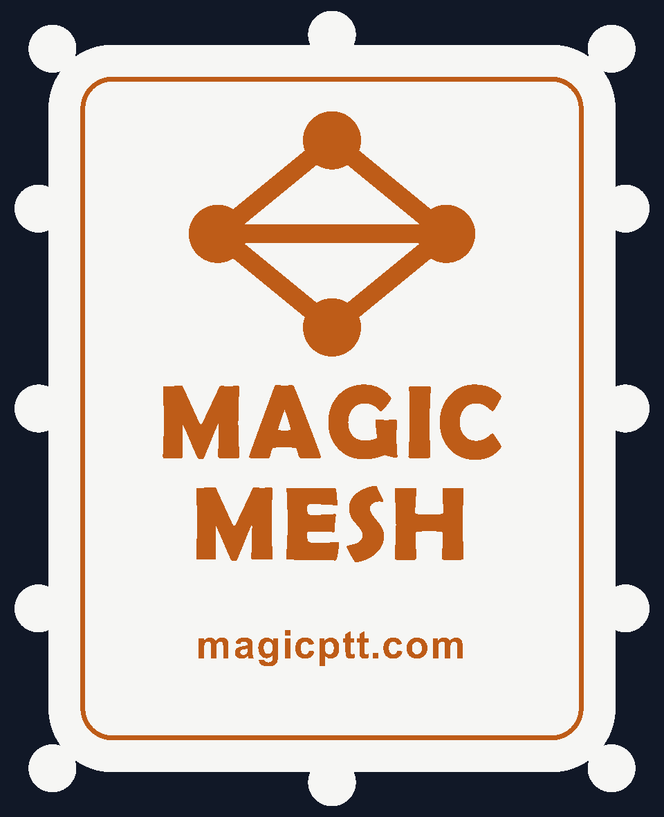 The Magic Mesh Lookout's white lid with the Magic Mesh mark in copper