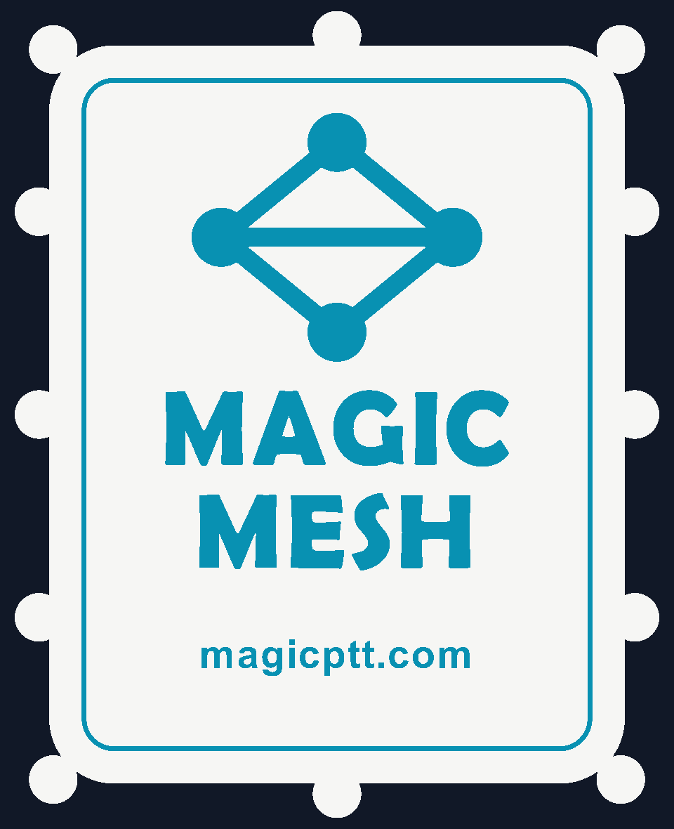 The Magic Mesh Lookout's white lid with the Magic Mesh mark in cyan